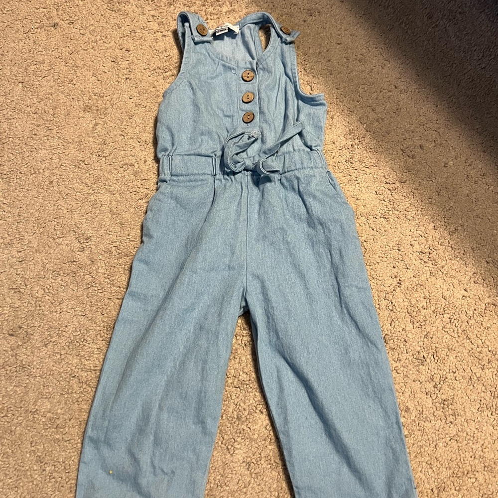 Kids Blue Denim Jumpsuit